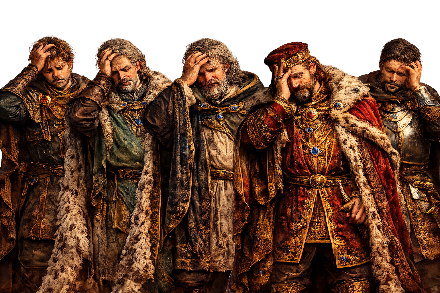 悩む家臣たち